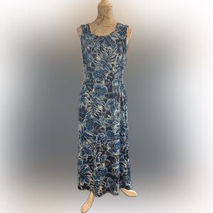 Floral Blue Maxi Dress sleeveless size L